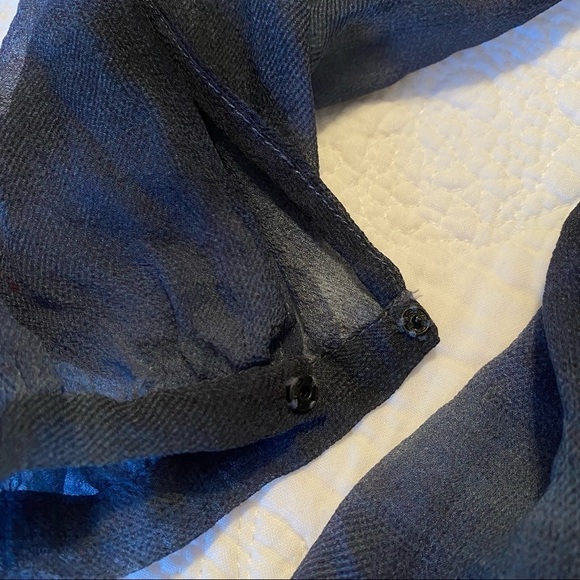 Rebecca Taylor 100% Silk Sheer Fray Collar Blouse - 4 - Picture 12 of 13